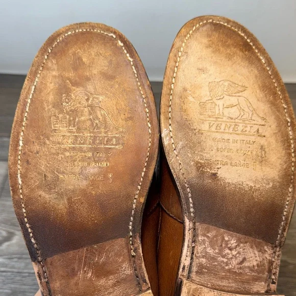 Vintage POLO Ralph Lauren Classic Brown Leather Loafers men’s 9.5 (j160) - Picture 8 of 13